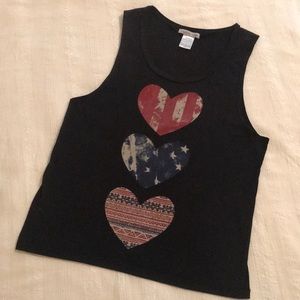 Ladies Charlotte Russe Black/Hearts Tank